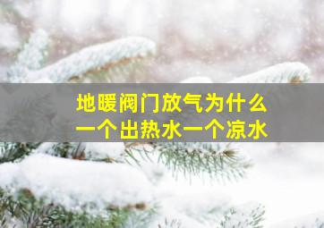 地暖阀门放气为什么一个出热水一个凉水