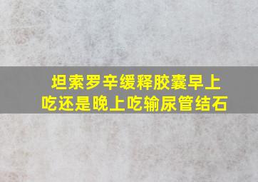 坦索罗辛缓释胶囊早上吃还是晚上吃输尿管结石