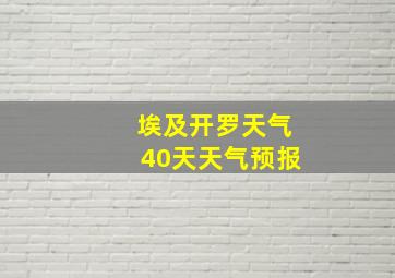 埃及开罗天气40天天气预报