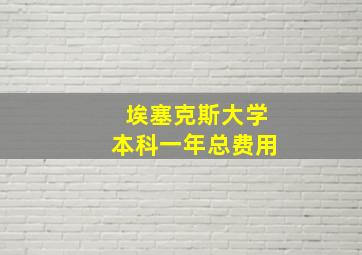 埃塞克斯大学本科一年总费用