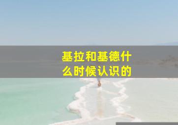 基拉和基德什么时候认识的