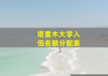 塔里木大学入伍名额分配表