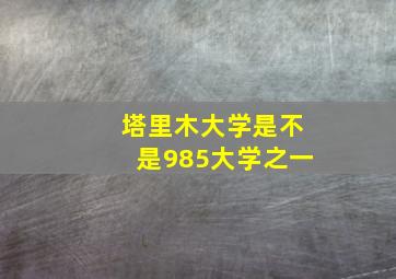 塔里木大学是不是985大学之一