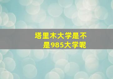 塔里木大学是不是985大学呢