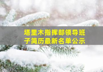 塔里木指挥部领导班子简历最新名单公示