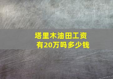 塔里木油田工资有20万吗多少钱