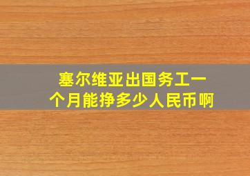 塞尔维亚出国务工一个月能挣多少人民币啊