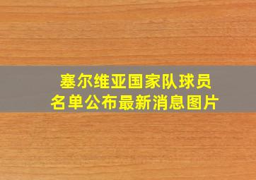 塞尔维亚国家队球员名单公布最新消息图片