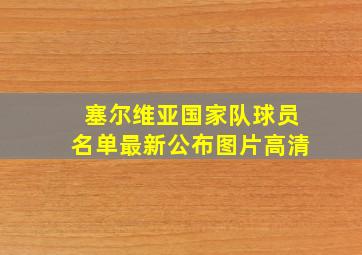 塞尔维亚国家队球员名单最新公布图片高清