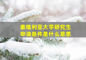 塞维利亚大学研究生申请条件是什么意思