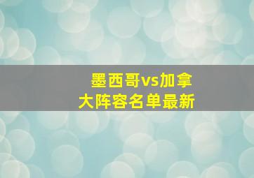 墨西哥vs加拿大阵容名单最新