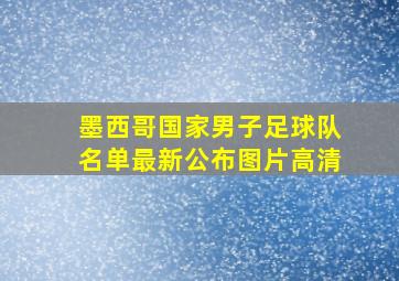 墨西哥国家男子足球队名单最新公布图片高清