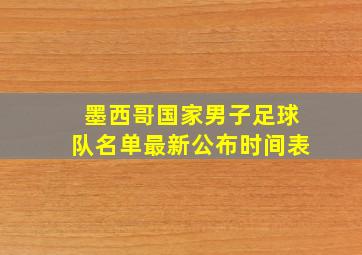 墨西哥国家男子足球队名单最新公布时间表