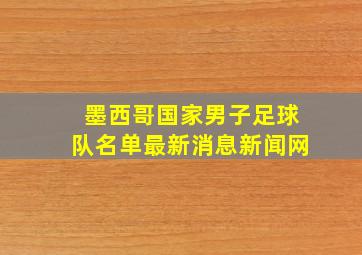 墨西哥国家男子足球队名单最新消息新闻网