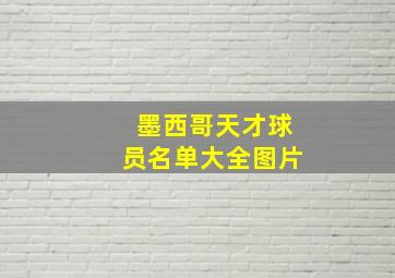 墨西哥天才球员名单大全图片