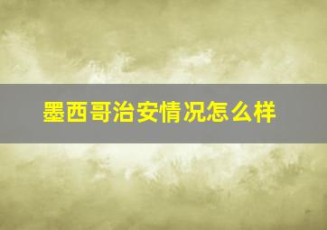 墨西哥治安情况怎么样