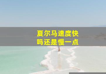 夏尔马速度快吗还是慢一点