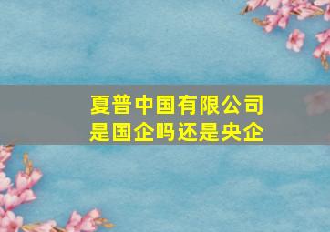 夏普中国有限公司是国企吗还是央企