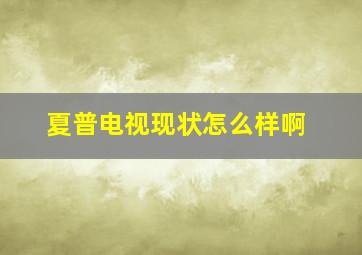 夏普电视现状怎么样啊