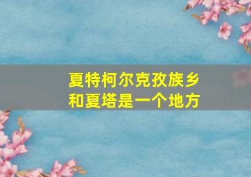 夏特柯尔克孜族乡和夏塔是一个地方