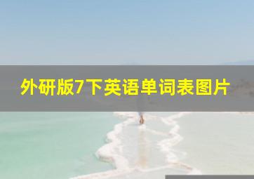 外研版7下英语单词表图片