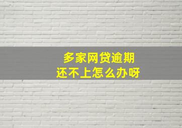 多家网贷逾期还不上怎么办呀