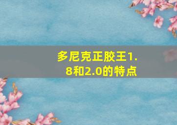 多尼克正胶王1.8和2.0的特点