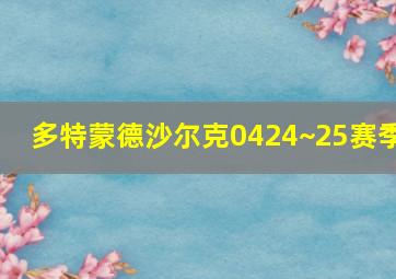 多特蒙德沙尔克0424~25赛季