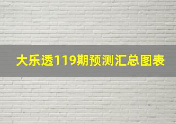 大乐透119期预测汇总图表