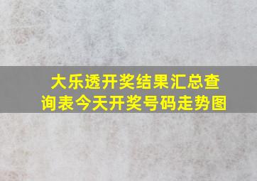 大乐透开奖结果汇总查询表今天开奖号码走势图