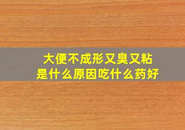 大便不成形又臭又粘是什么原因吃什么药好