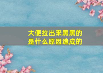 大便拉出来黑黑的是什么原因造成的