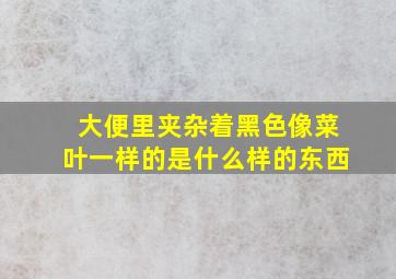 大便里夹杂着黑色像菜叶一样的是什么样的东西