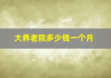 大养老院多少钱一个月