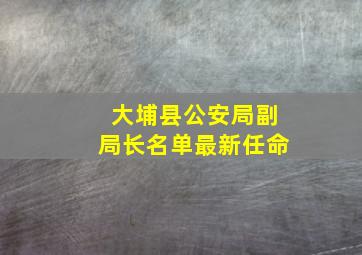 大埔县公安局副局长名单最新任命