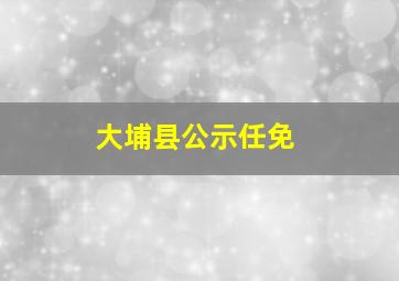 大埔县公示任免