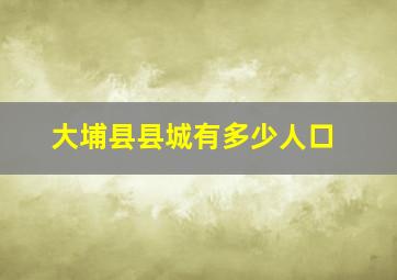 大埔县县城有多少人口