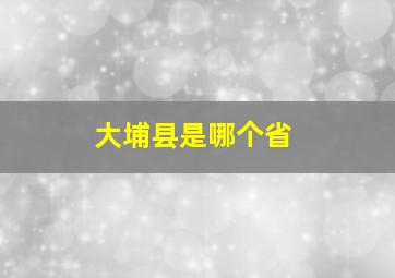 大埔县是哪个省