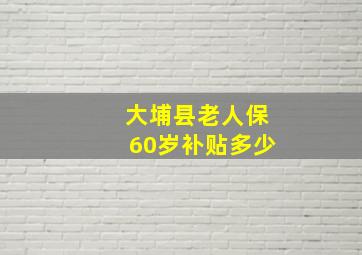 大埔县老人保60岁补贴多少