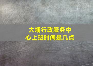 大埔行政服务中心上班时间是几点