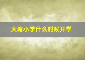 大塘小学什么时候开学