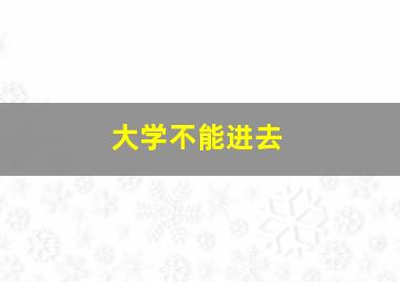 大学不能进去