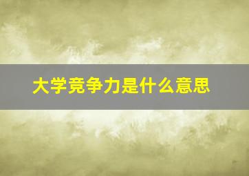 大学竞争力是什么意思