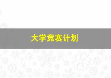 大学竞赛计划