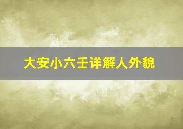 大安小六壬详解人外貌