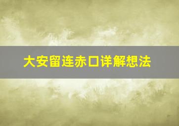 大安留连赤口详解想法