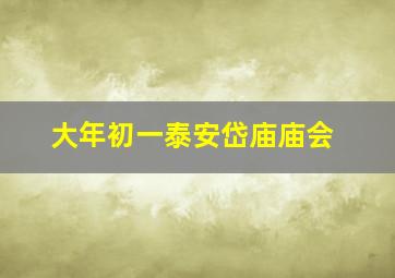 大年初一泰安岱庙庙会