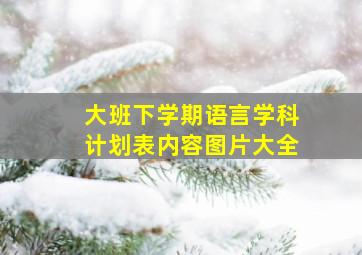 大班下学期语言学科计划表内容图片大全