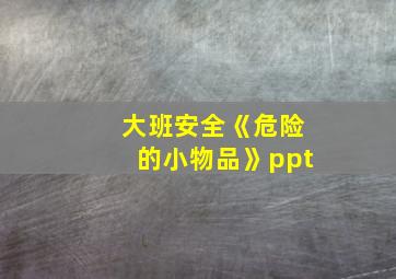 大班安全《危险的小物品》ppt