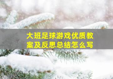 大班足球游戏优质教案及反思总结怎么写